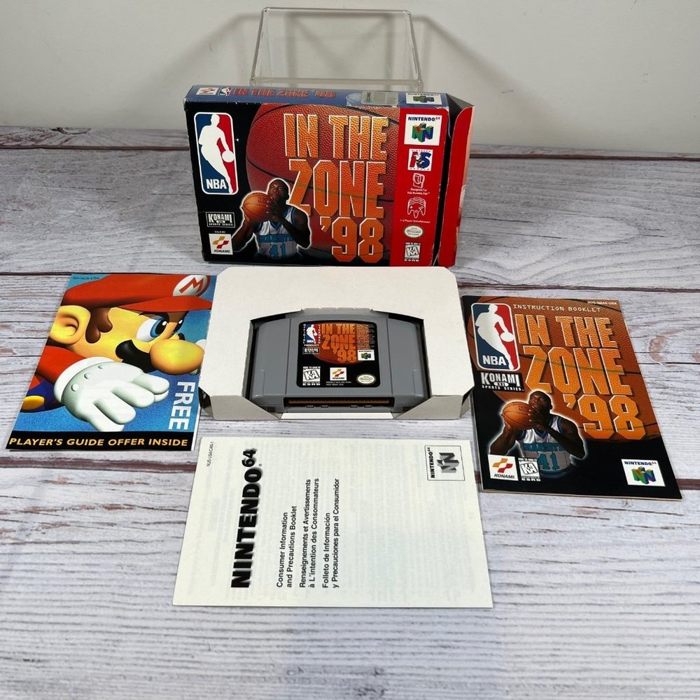 NBA In The Zone 98 N64 Nintendo 64 Complete CIB Konami Authentic Like New